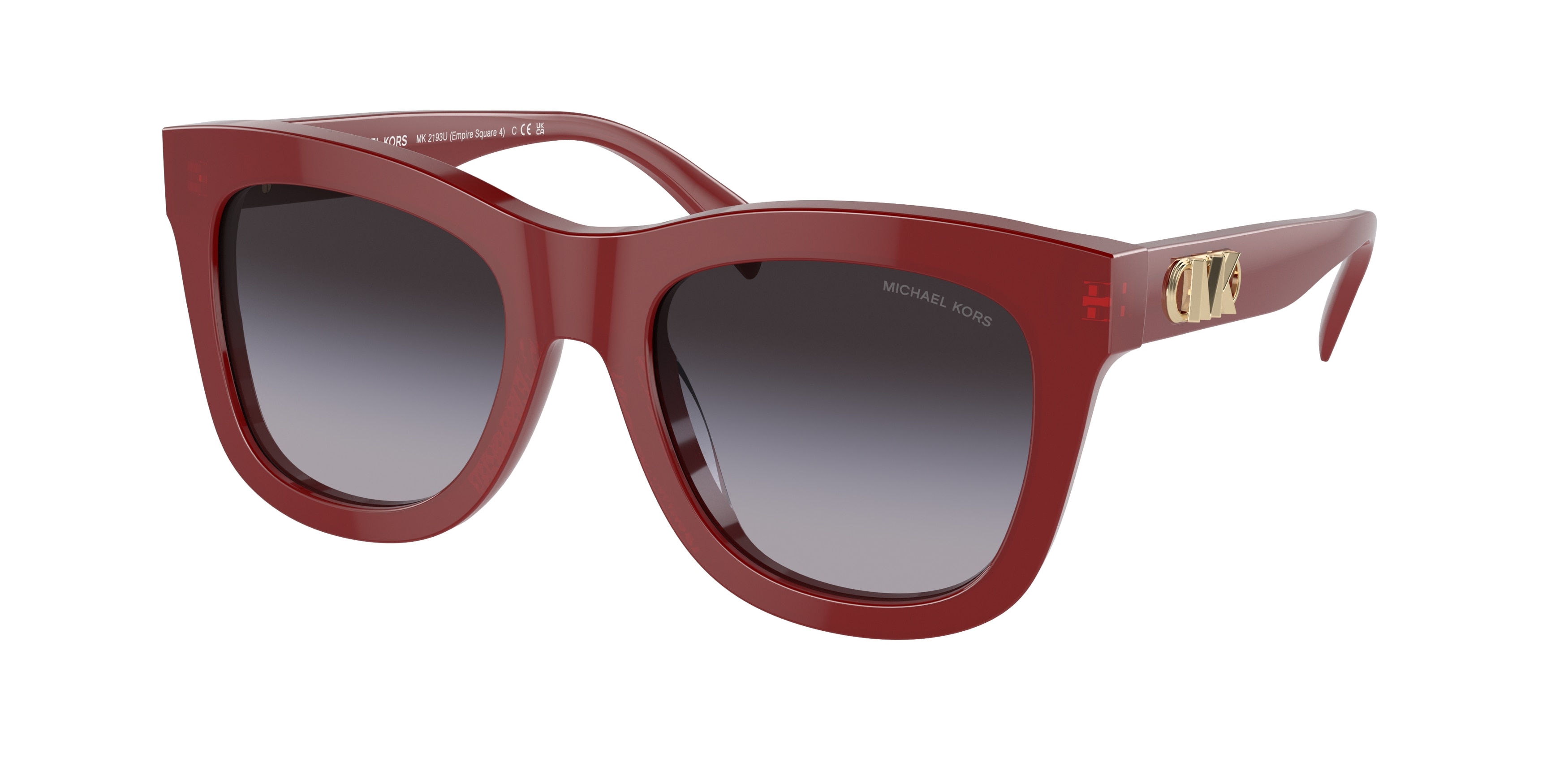 Michael Kors Femme MK2193U Empire Square 4 39398G Lunettes De Soleil AcéTate Rouge Marron Carré Normale Ombré-image